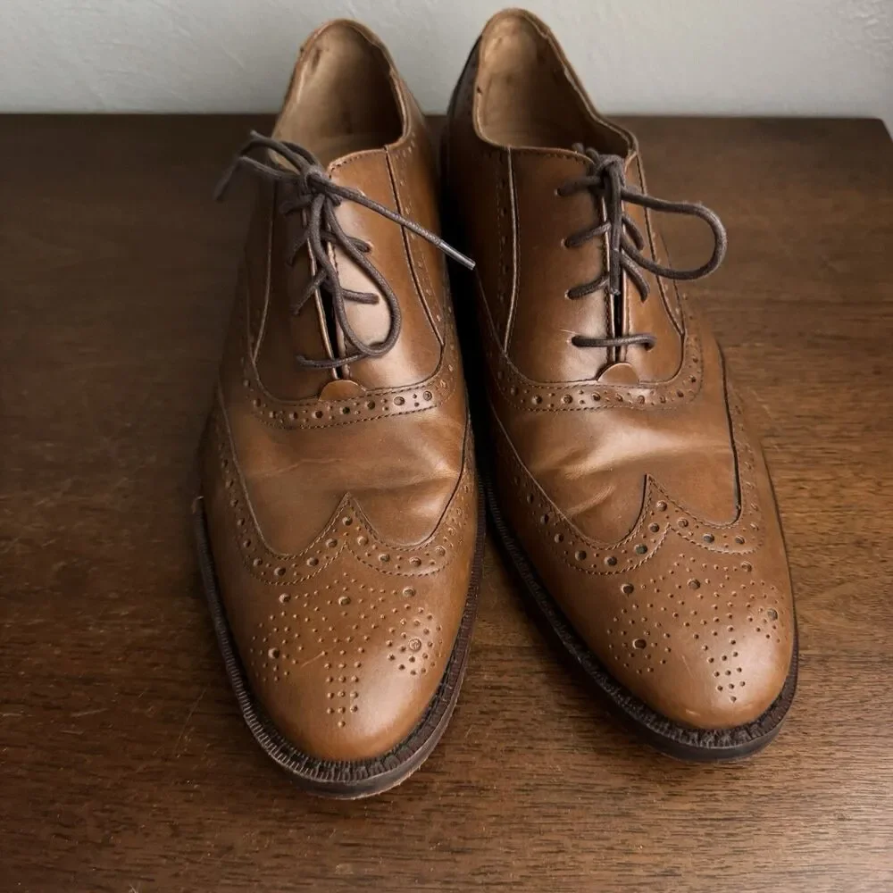 Cole Haan Mens Original Grand Shortwing Oxford Shoe Sz 8.5 Brown Leather